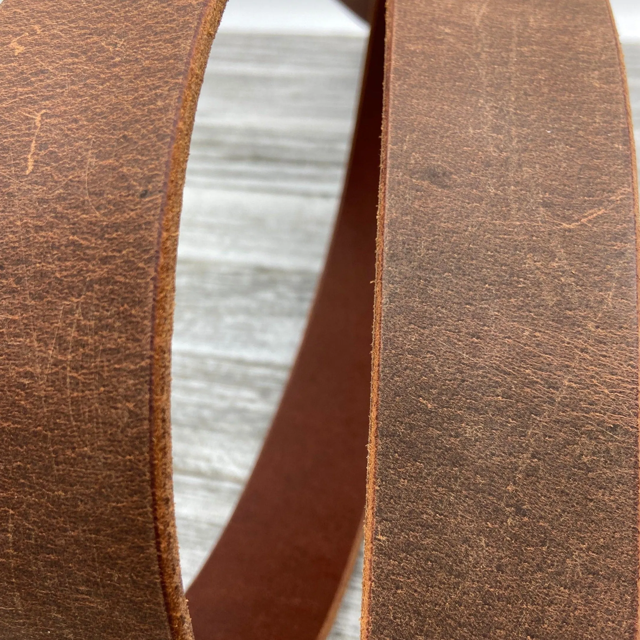 1 3/4” Crazy Horse Brown Leather Belt – Vintage Style, Durable & Handmade in USA