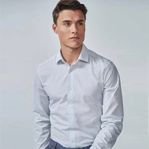 3PK BLUE TEXTURED AND PRINT SMART SHIRTS