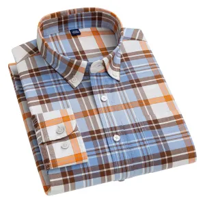 Aoliwen brand  New style 100% cotton casual plaid long sleeved