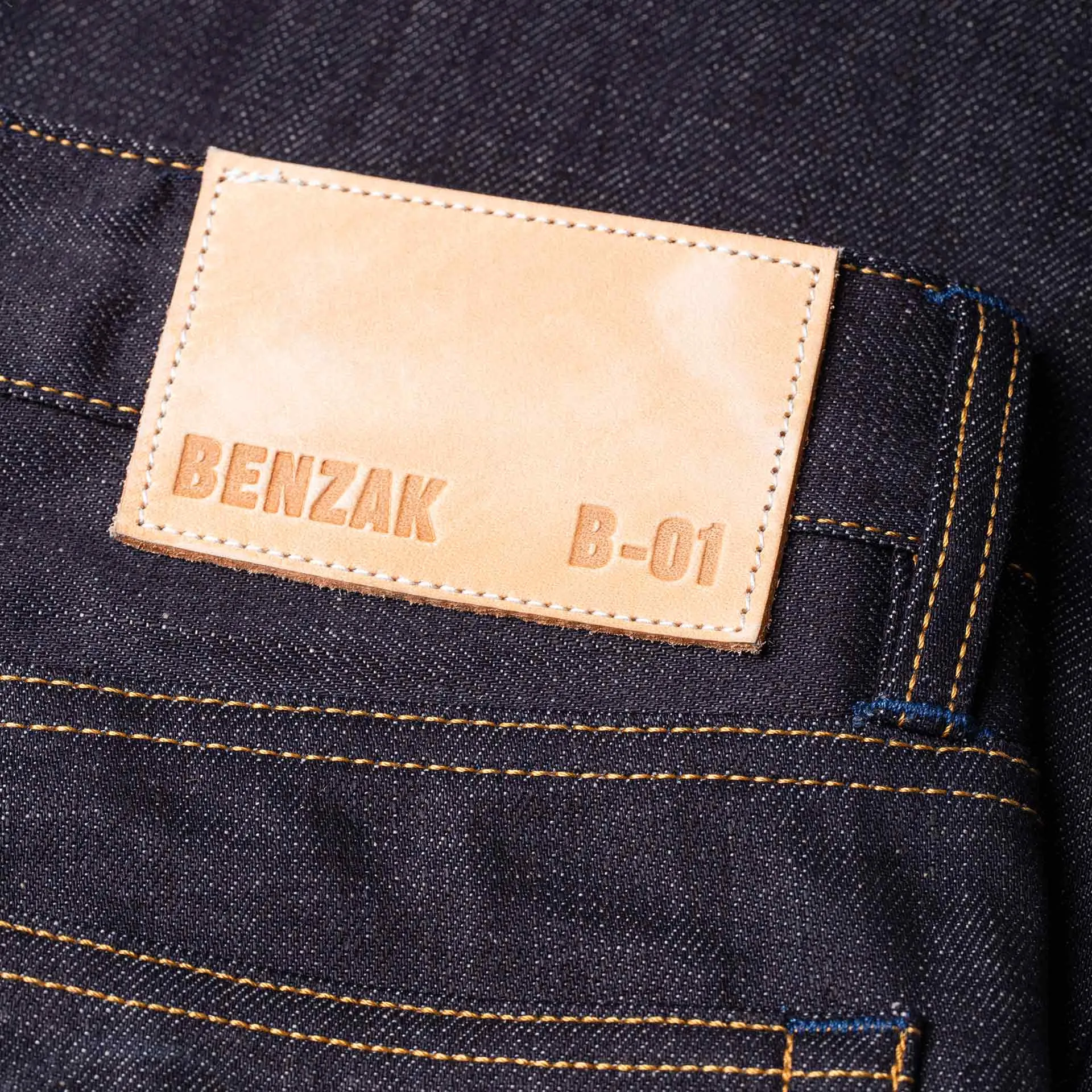 B-01 SLIM TAPERED 13 oz. brown cotton selvedge