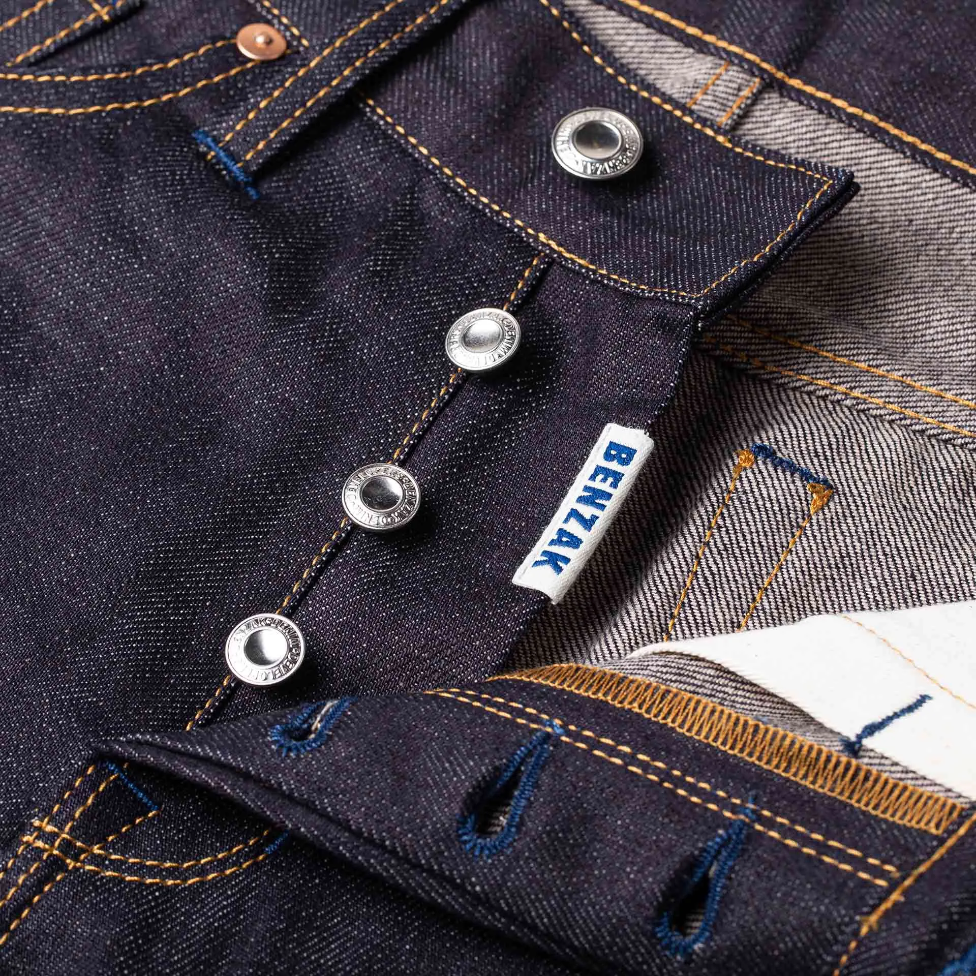 B-01 SLIM TAPERED 13 oz. brown cotton selvedge