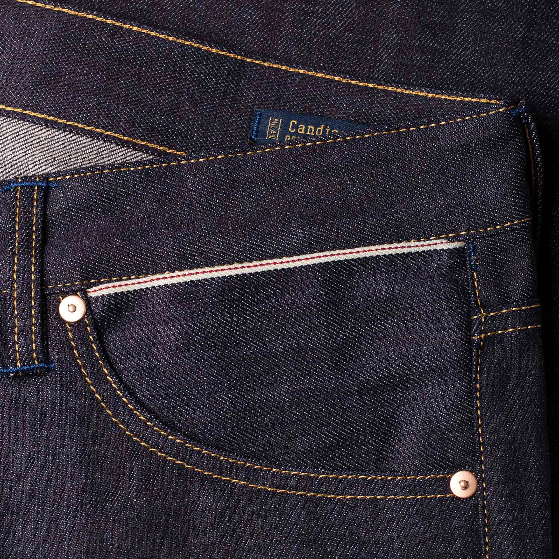 B-01 SLIM TAPERED 13 oz. brown cotton selvedge