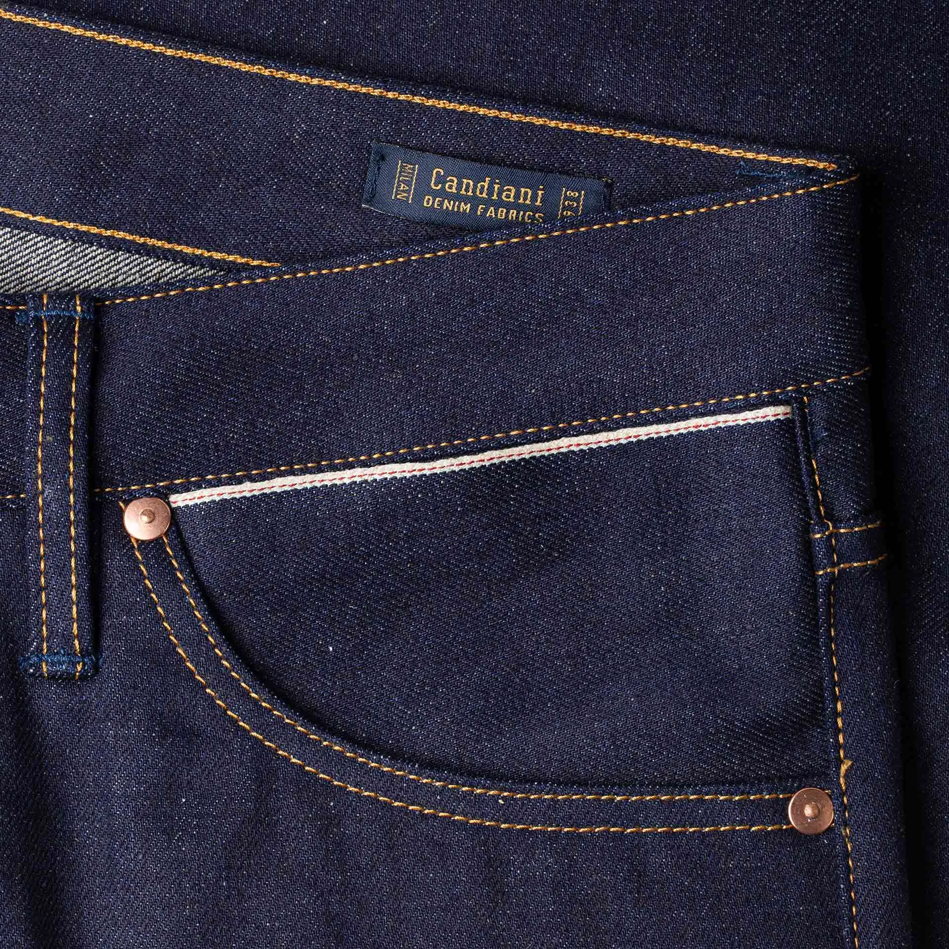 B-01 SLIM TAPERED 14 oz. easy fade hemp selvedge