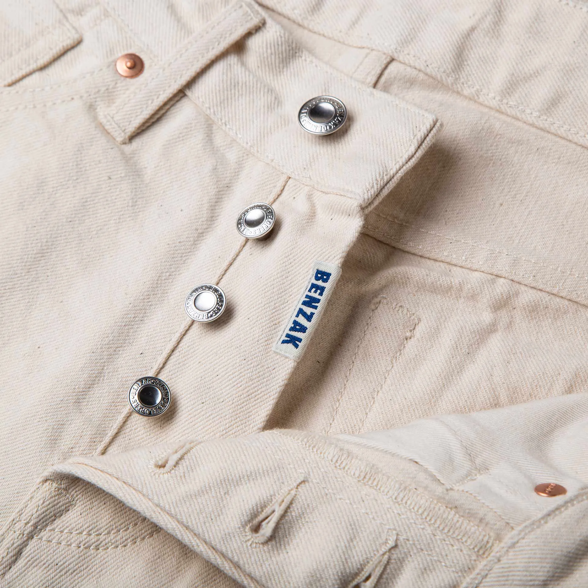 B-01 SLIM TAPERED 14 oz. selvedge colour denim / ecru