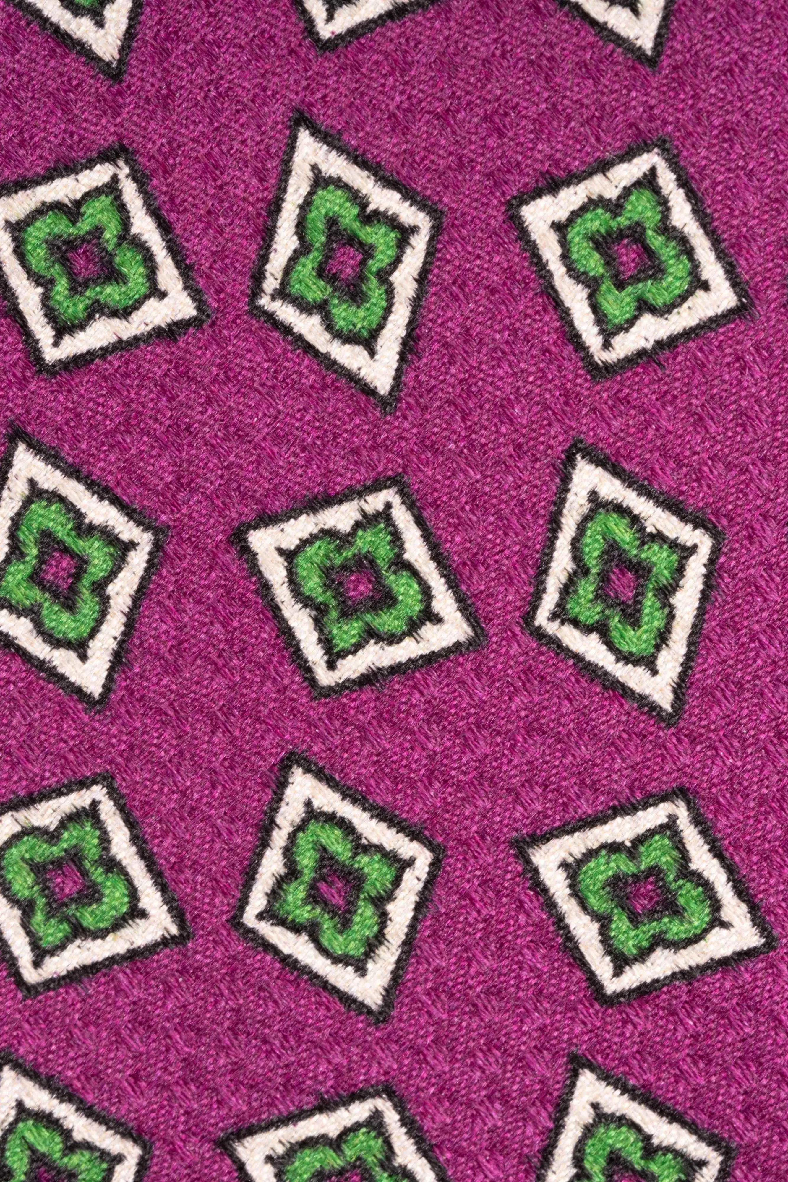 Begonia Purple & Diamond Jacquard Silk Tie