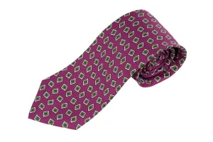 Begonia Purple & Diamond Jacquard Silk Tie
