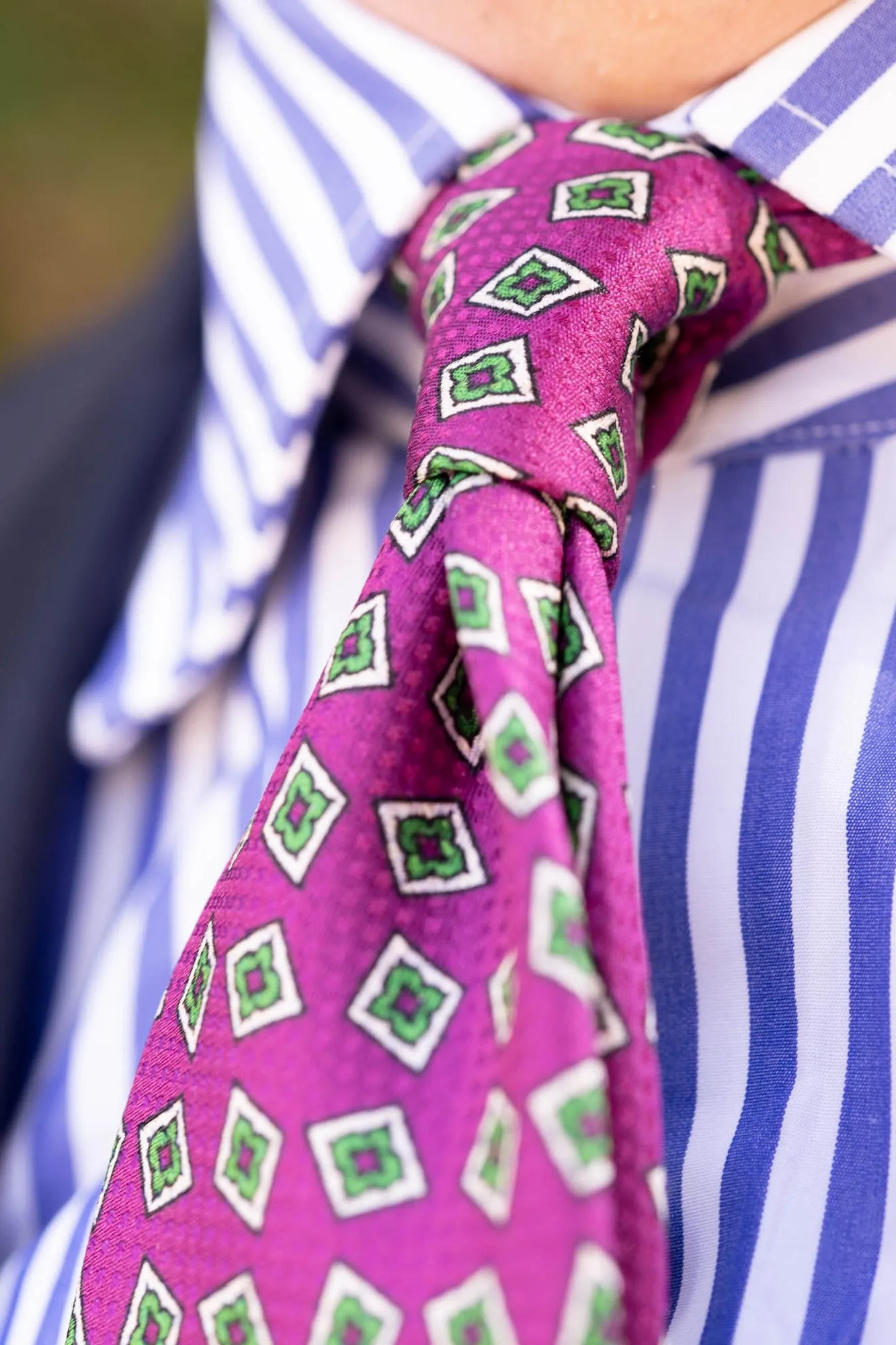Begonia Purple & Diamond Jacquard Silk Tie