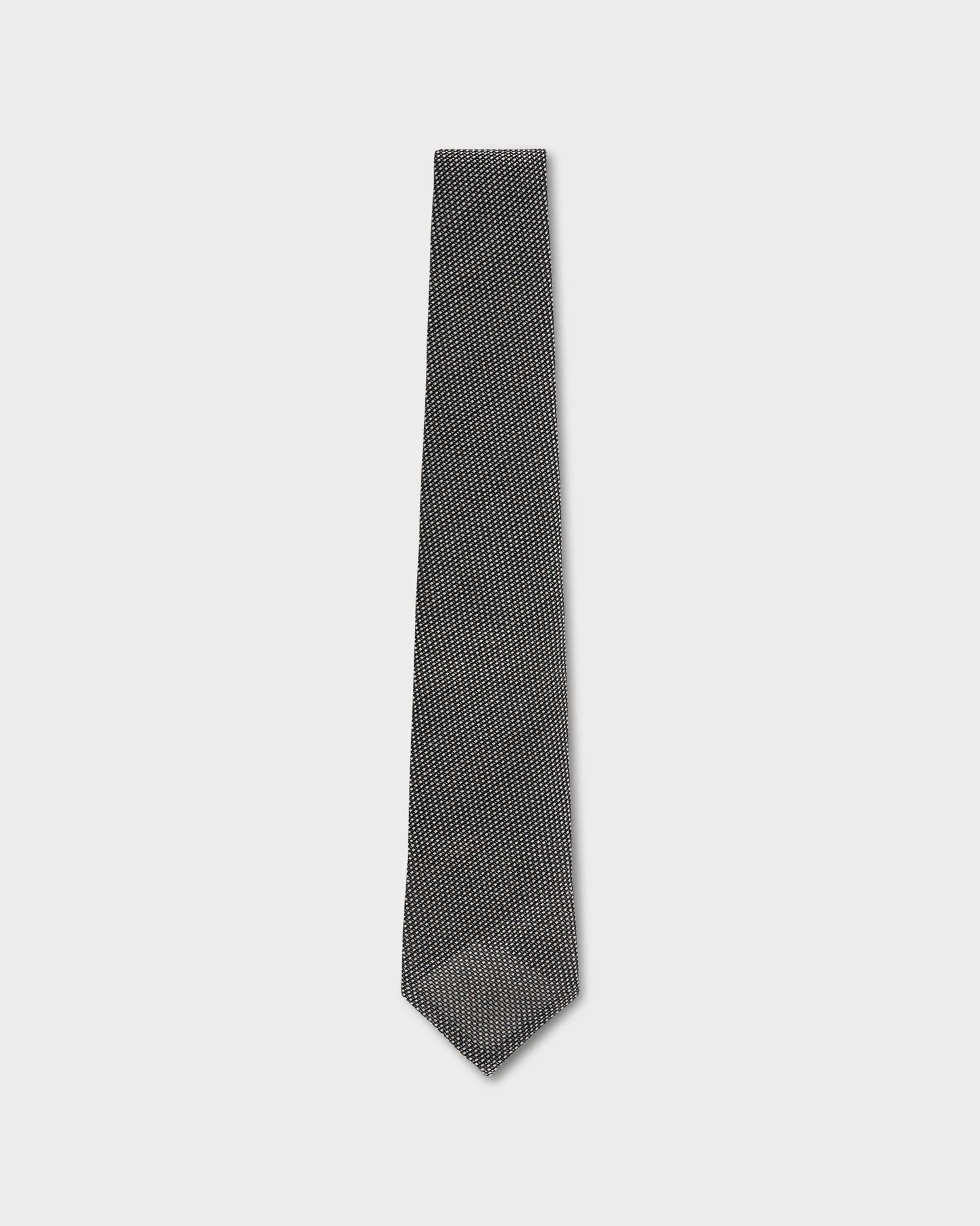 Black and White Silk Mesh Couture Tie