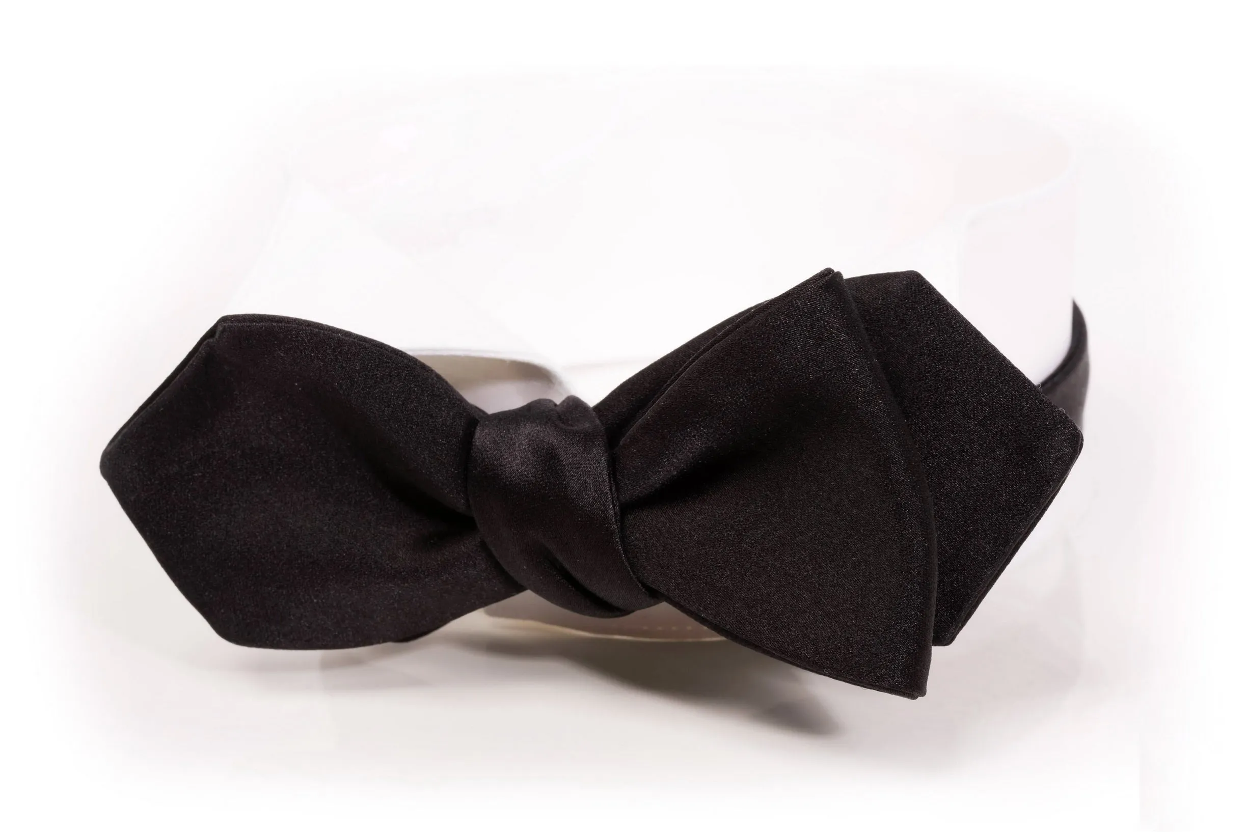 Black Diamond Silk Satin Self-Tie Bow Tie