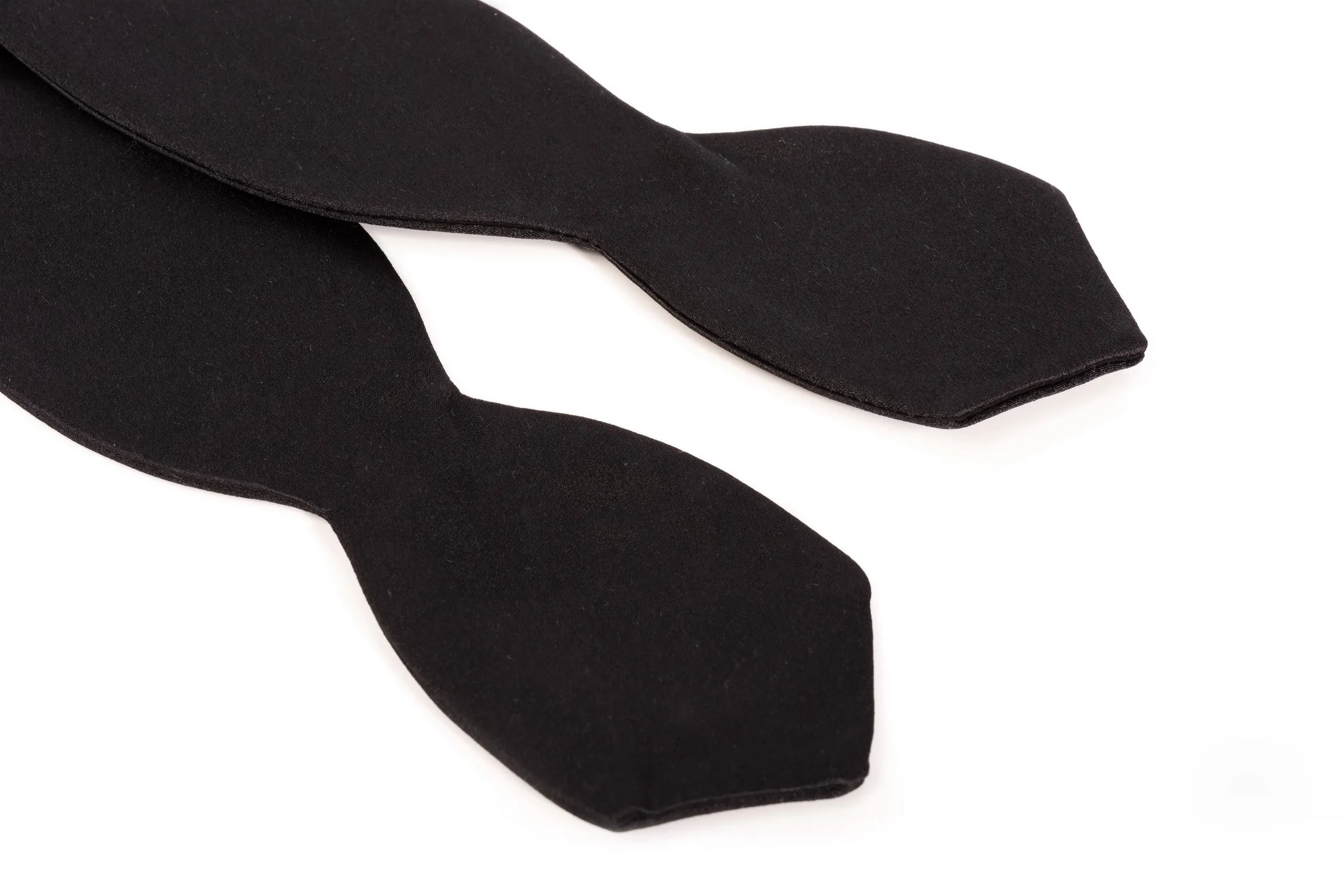 Black Diamond Silk Satin Self-Tie Bow Tie