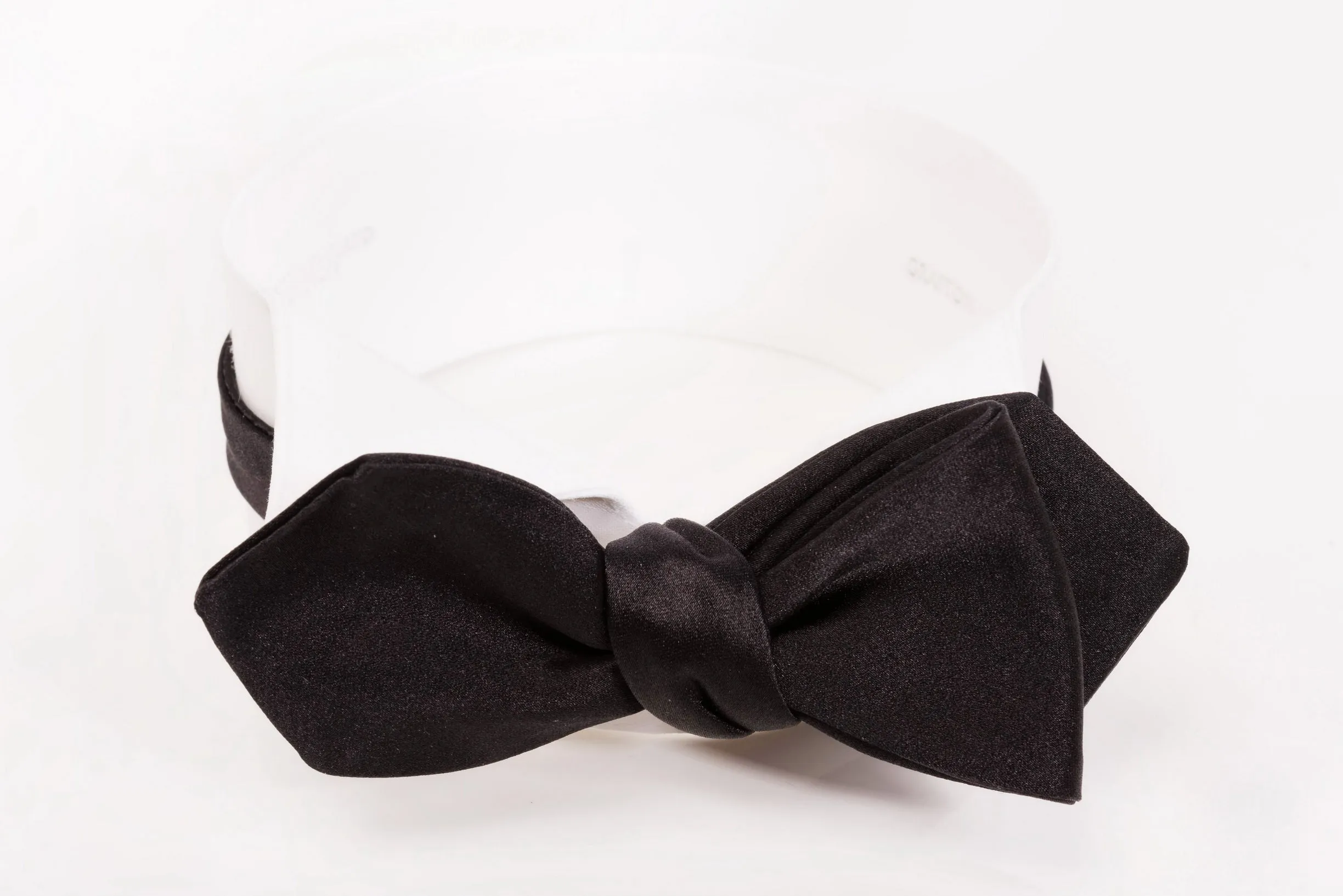 Black Diamond Silk Satin Self-Tie Bow Tie