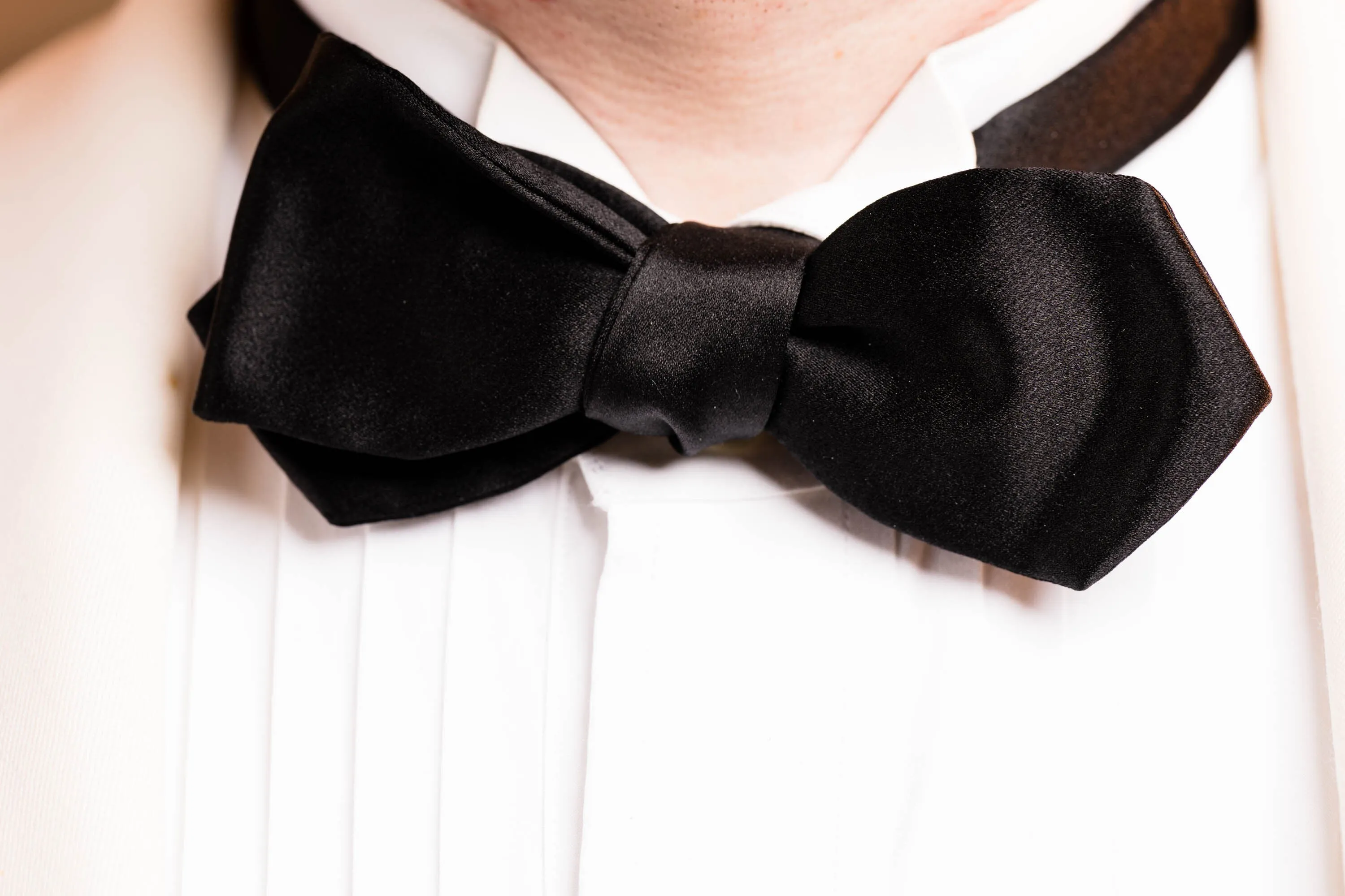 Black Diamond Silk Satin Self-Tie Bow Tie
