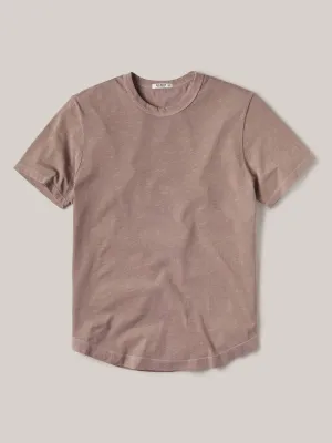 Brick Venice Wash Slub Curved Hem Tee