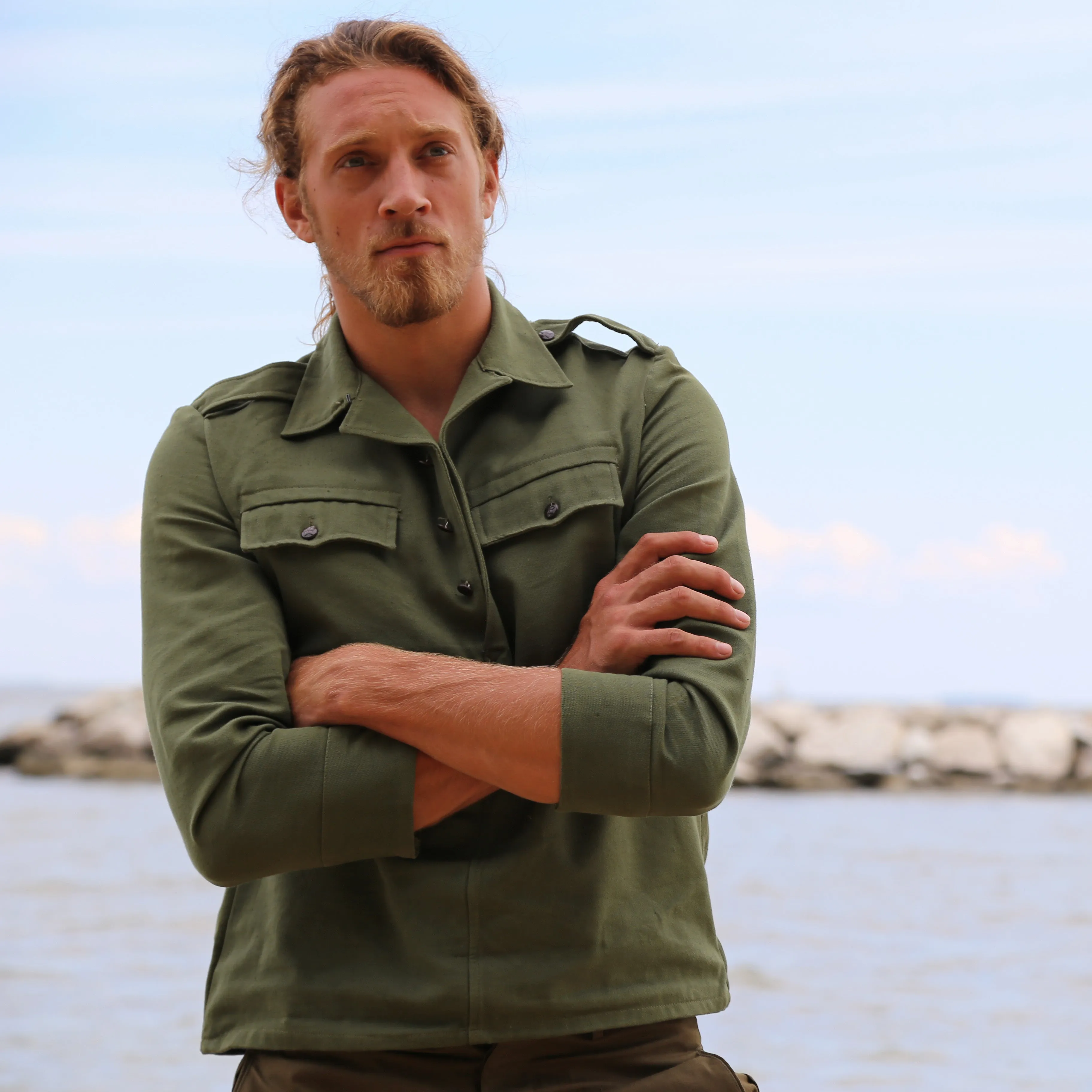 Canvas Soviet Style Cotton Button up Shirt