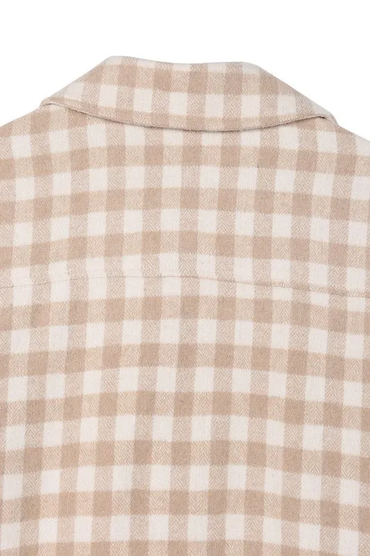 Check pattern long shacket **This item has free shipping.**