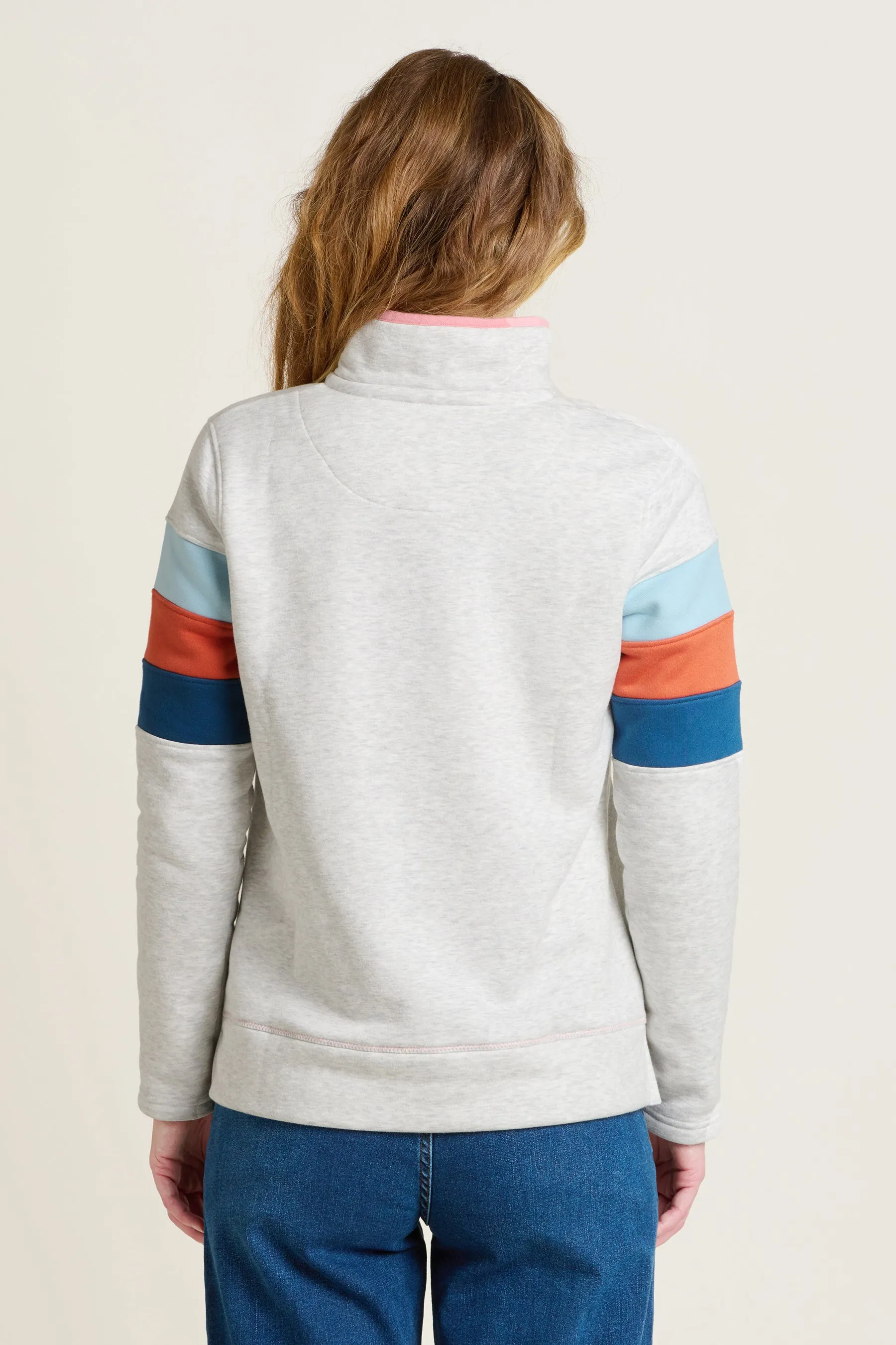 Chest Stripe Quarter Zip Sweatshirt
