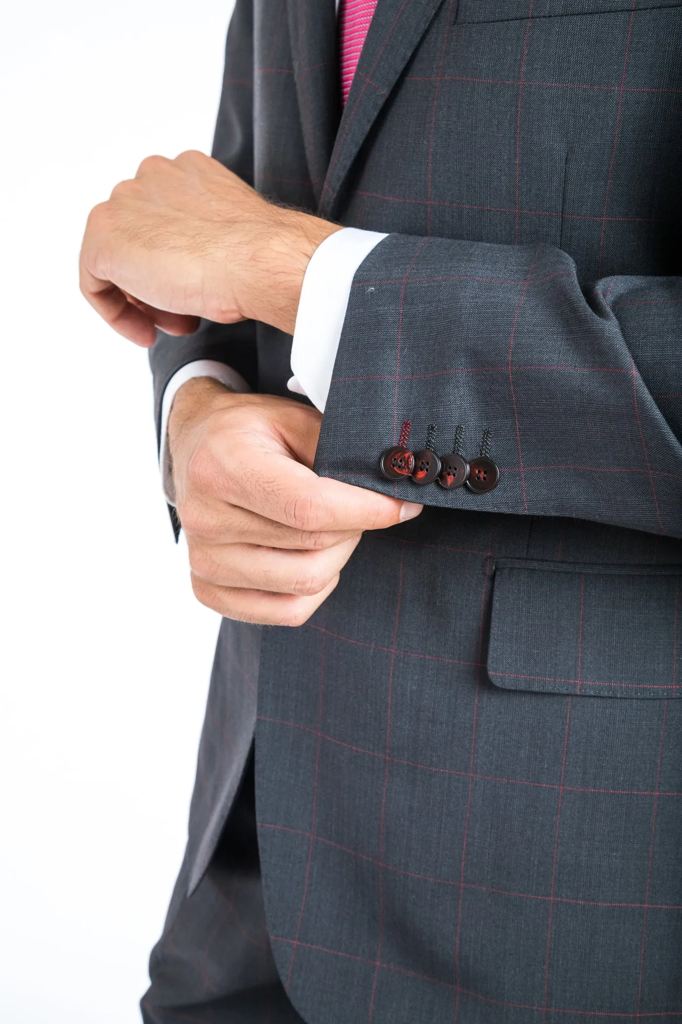 Classic Fit Grey Check Two Piece Suit ST-19FW8