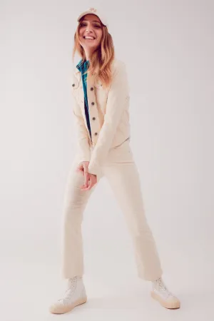 Cord jacket in beige