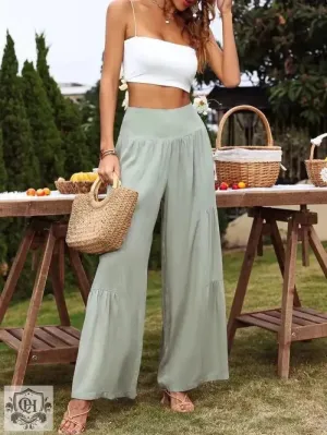 Cotton Linen Wide Leg Pants