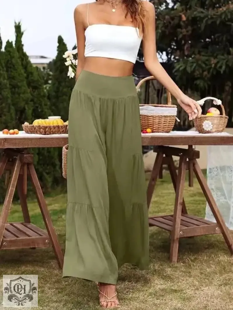 Cotton Linen Wide Leg Pants