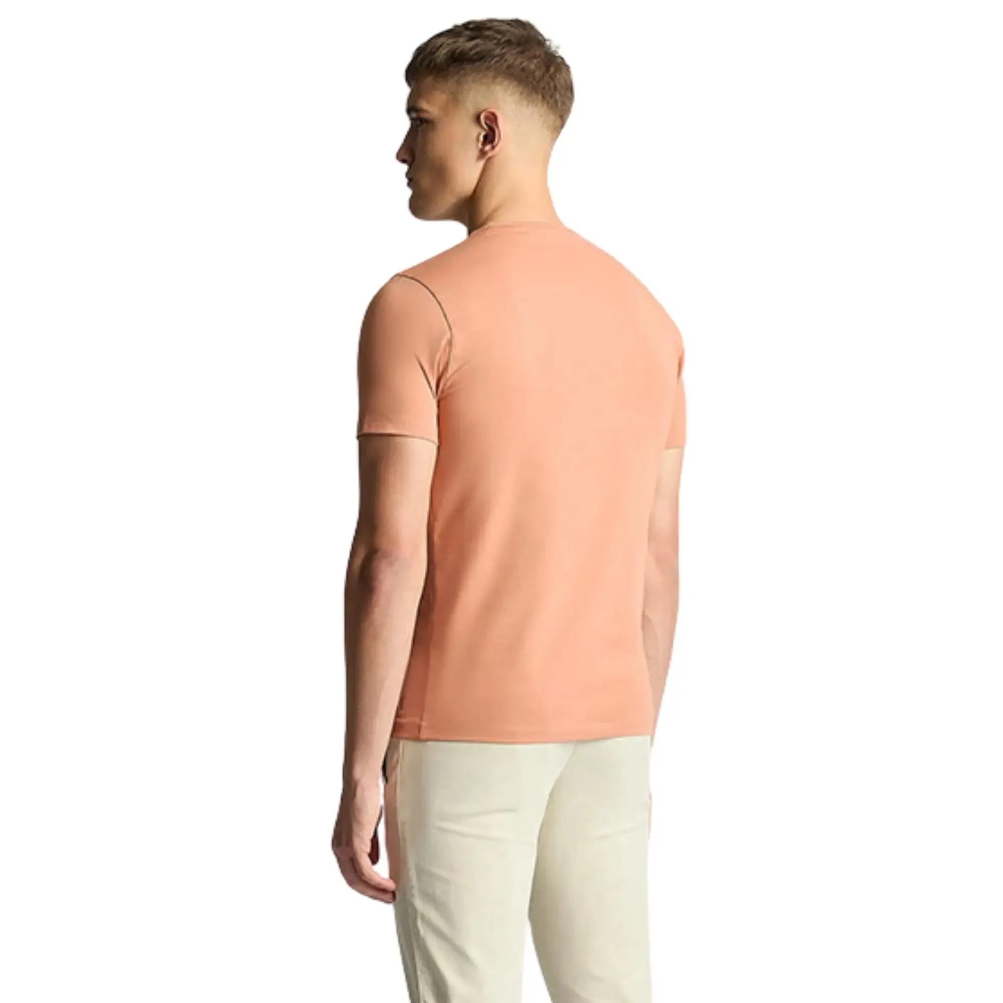 Crew Neck Stretch T-Shirt - Salmon
