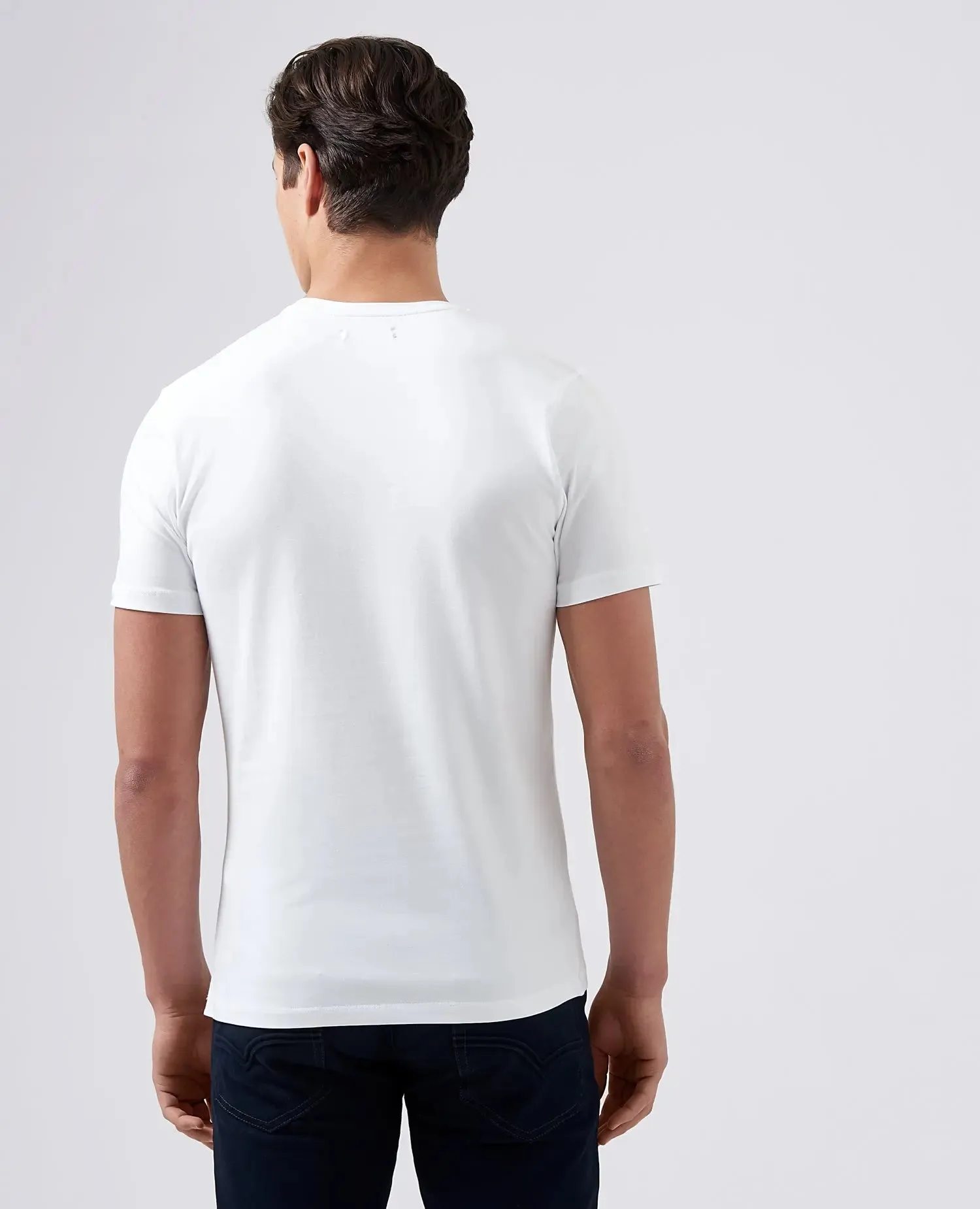 Crew Neck Stretch T-Shirt - White