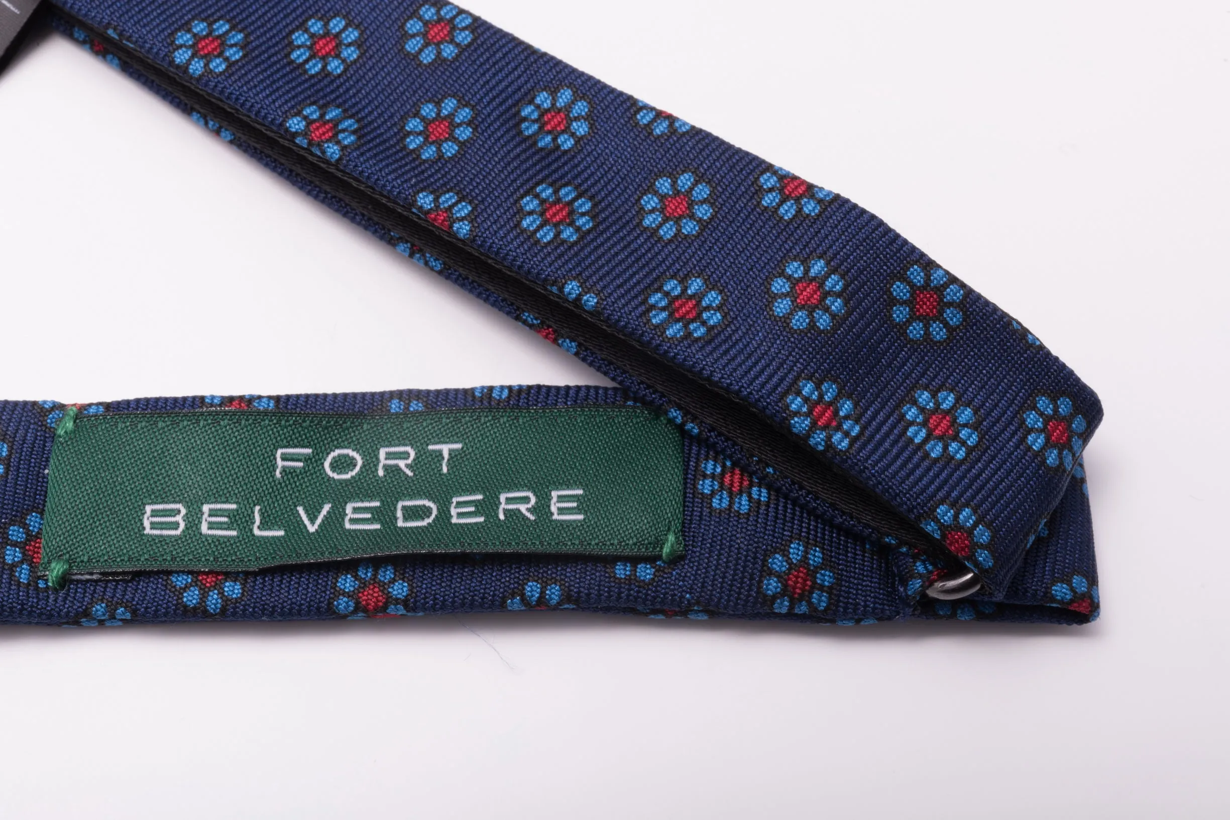 Dark Blue Micropattern Madder Silk Bow Tie