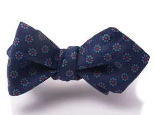 Dark Blue Micropattern Madder Silk Bow Tie