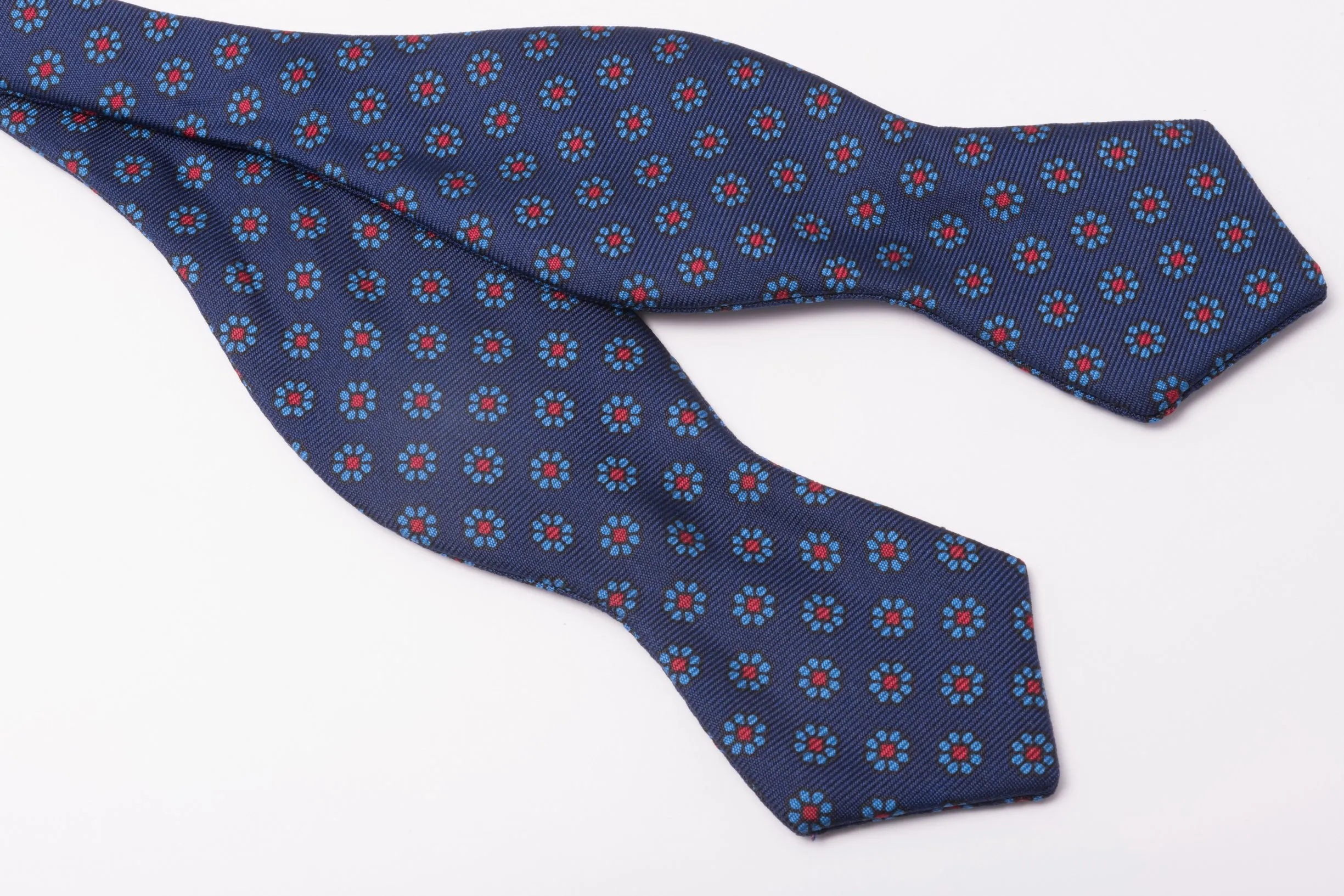 Dark Blue Micropattern Madder Silk Bow Tie