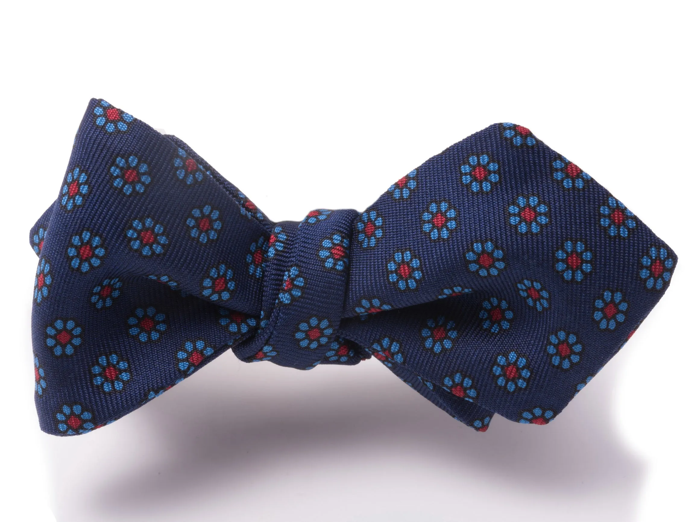 Dark Blue Micropattern Madder Silk Bow Tie
