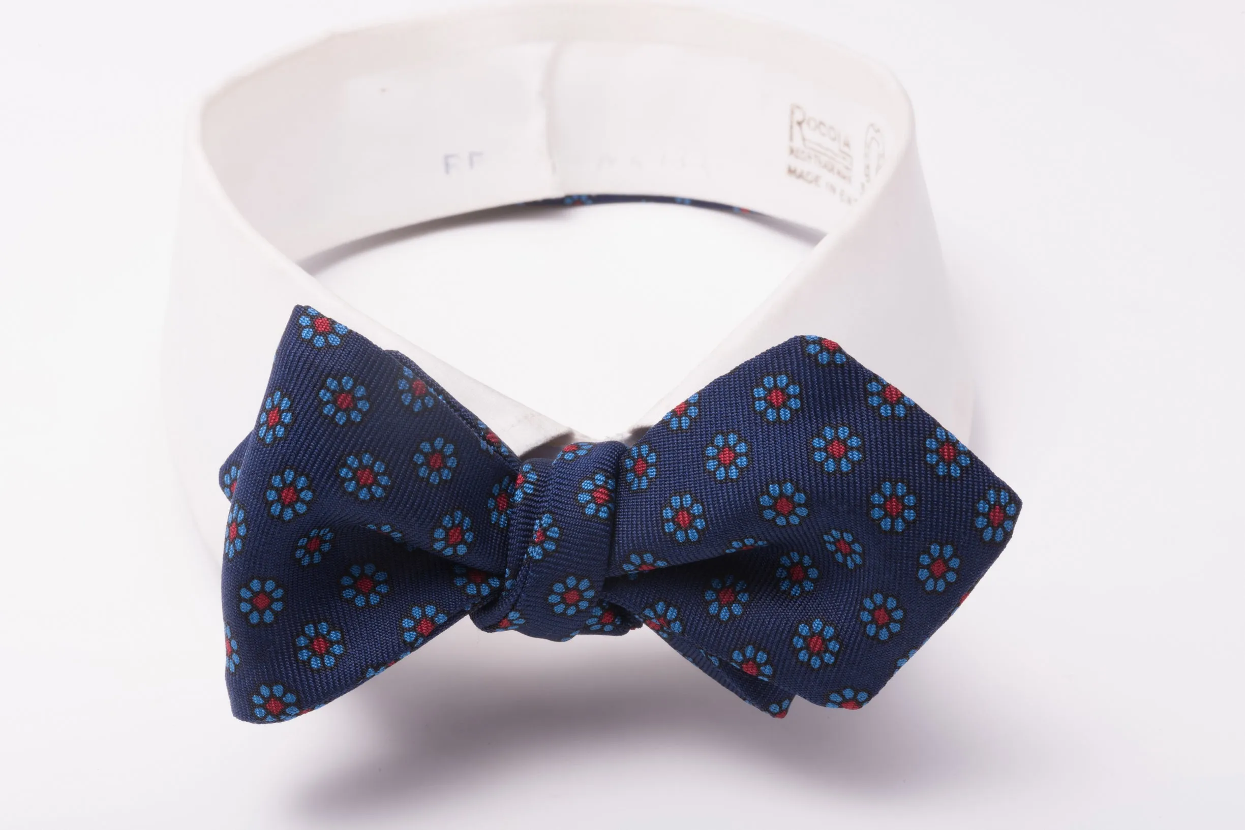 Dark Blue Micropattern Madder Silk Bow Tie