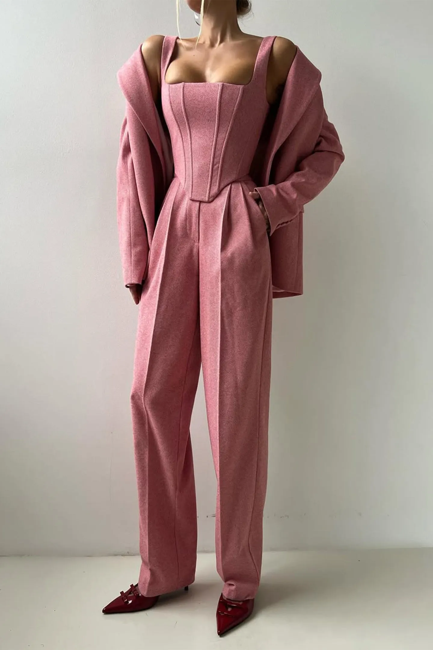 Dolce  Three-Piece Set with Double-Breasted Blazer