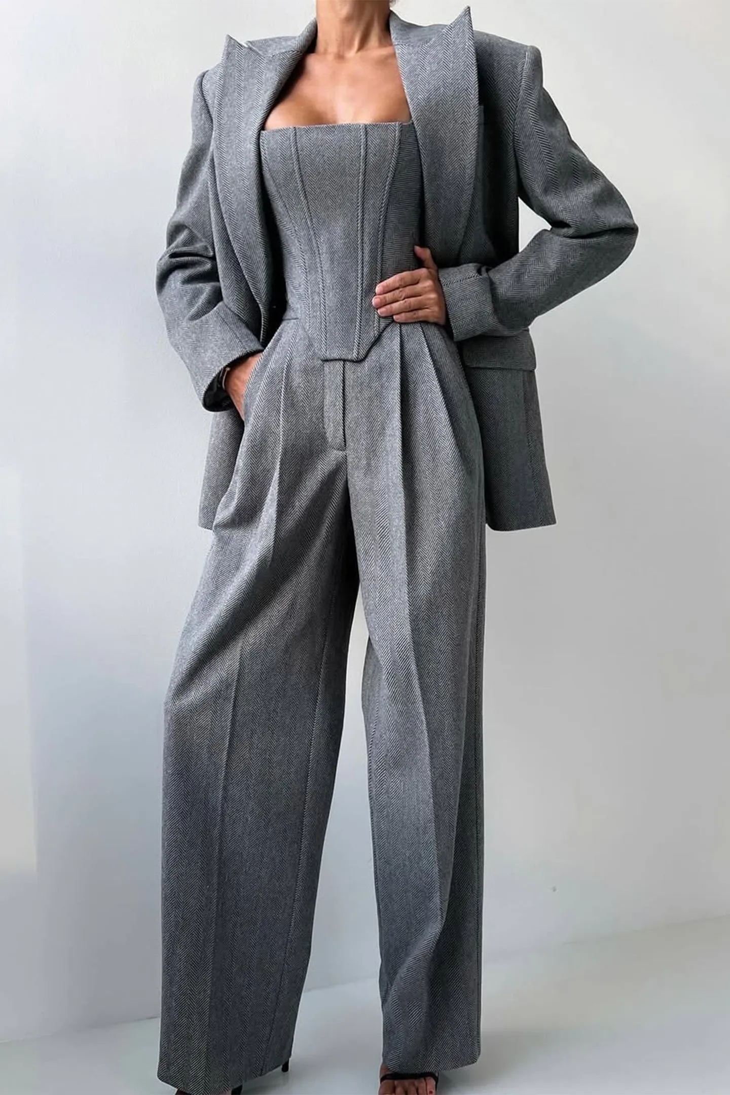 Dolce  Three-Piece Set with Double-Breasted Blazer