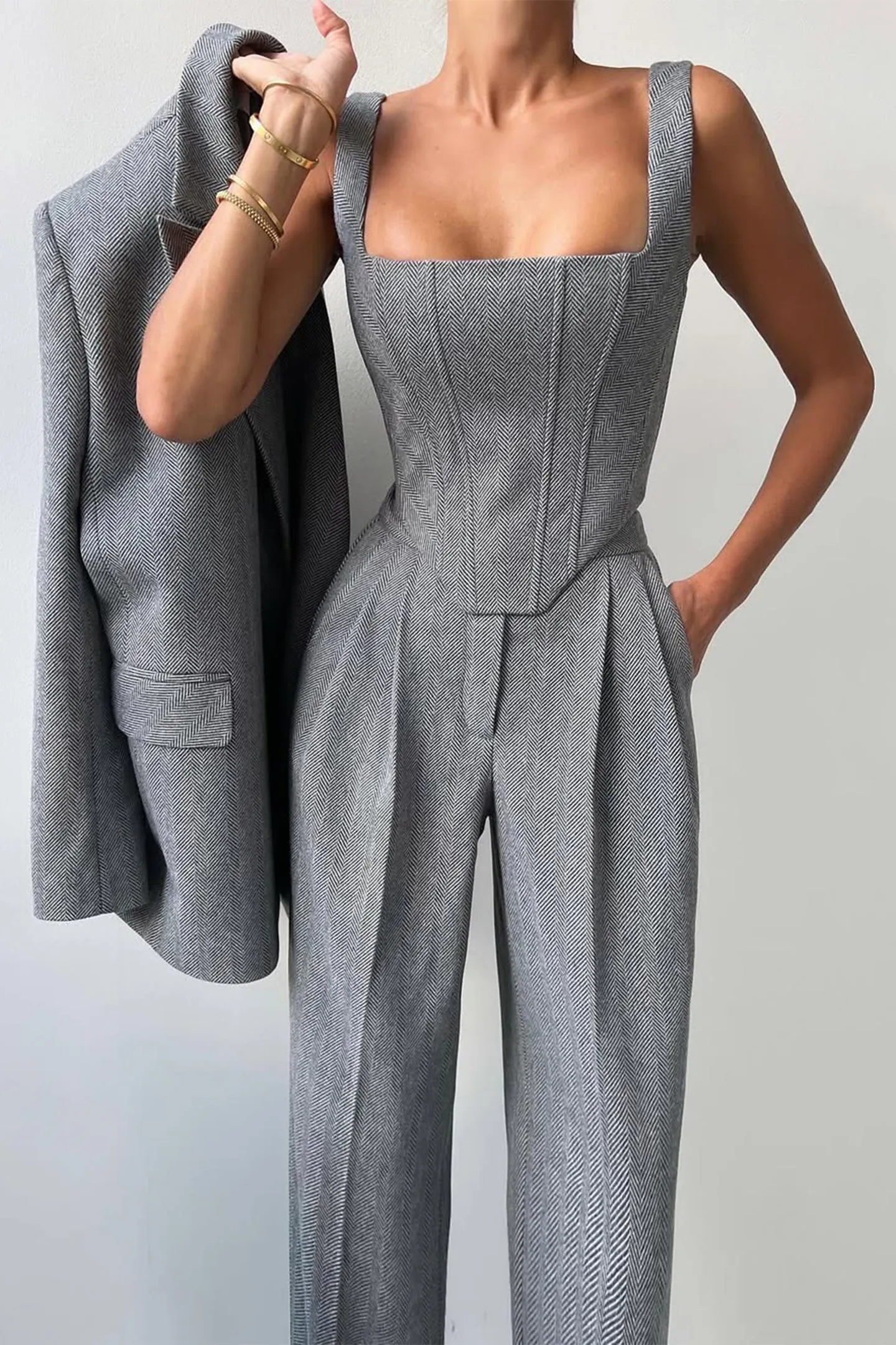 Dolce  Three-Piece Set with Double-Breasted Blazer