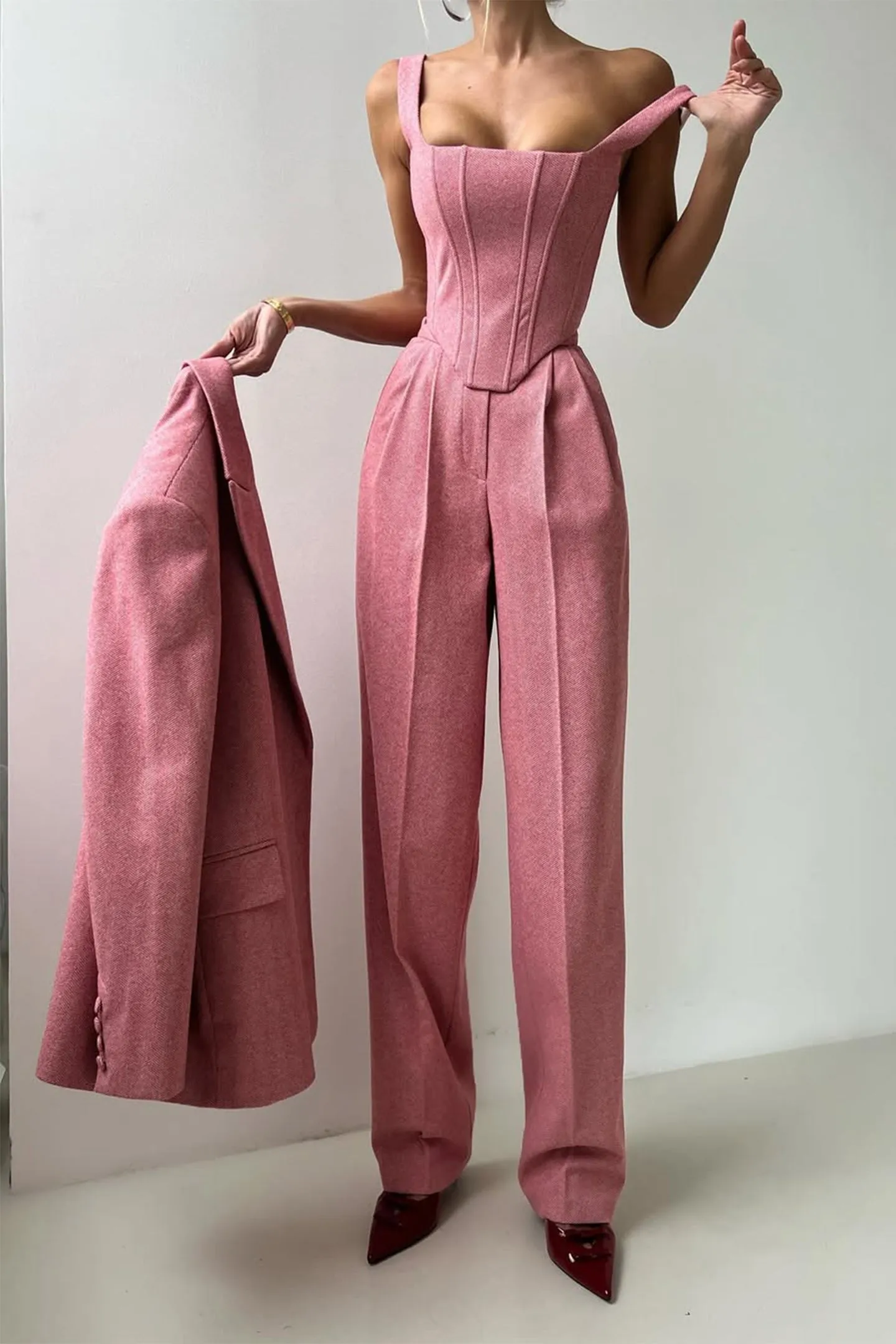 Dolce  Three-Piece Set with Double-Breasted Blazer