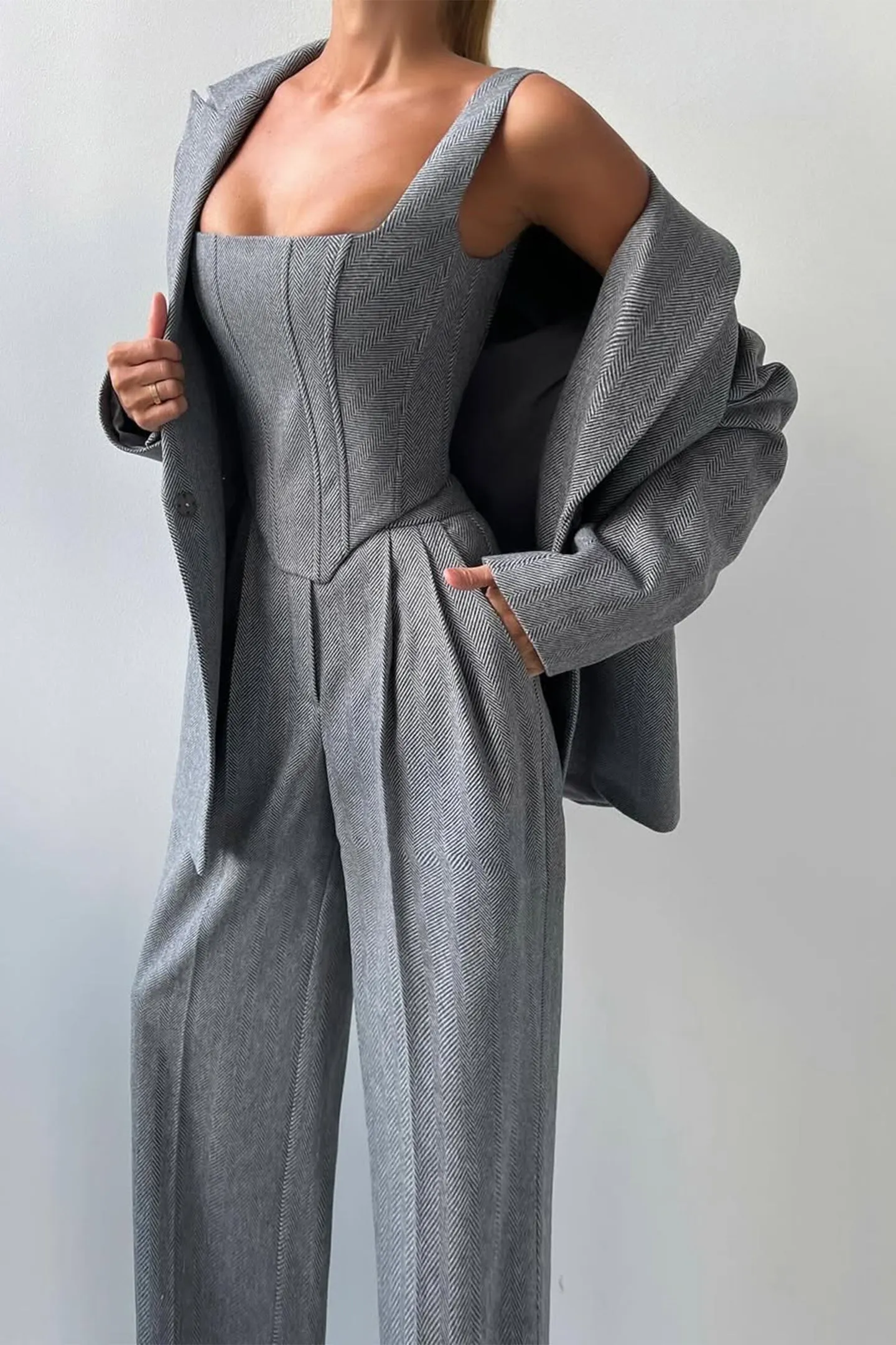 Dolce  Three-Piece Set with Double-Breasted Blazer