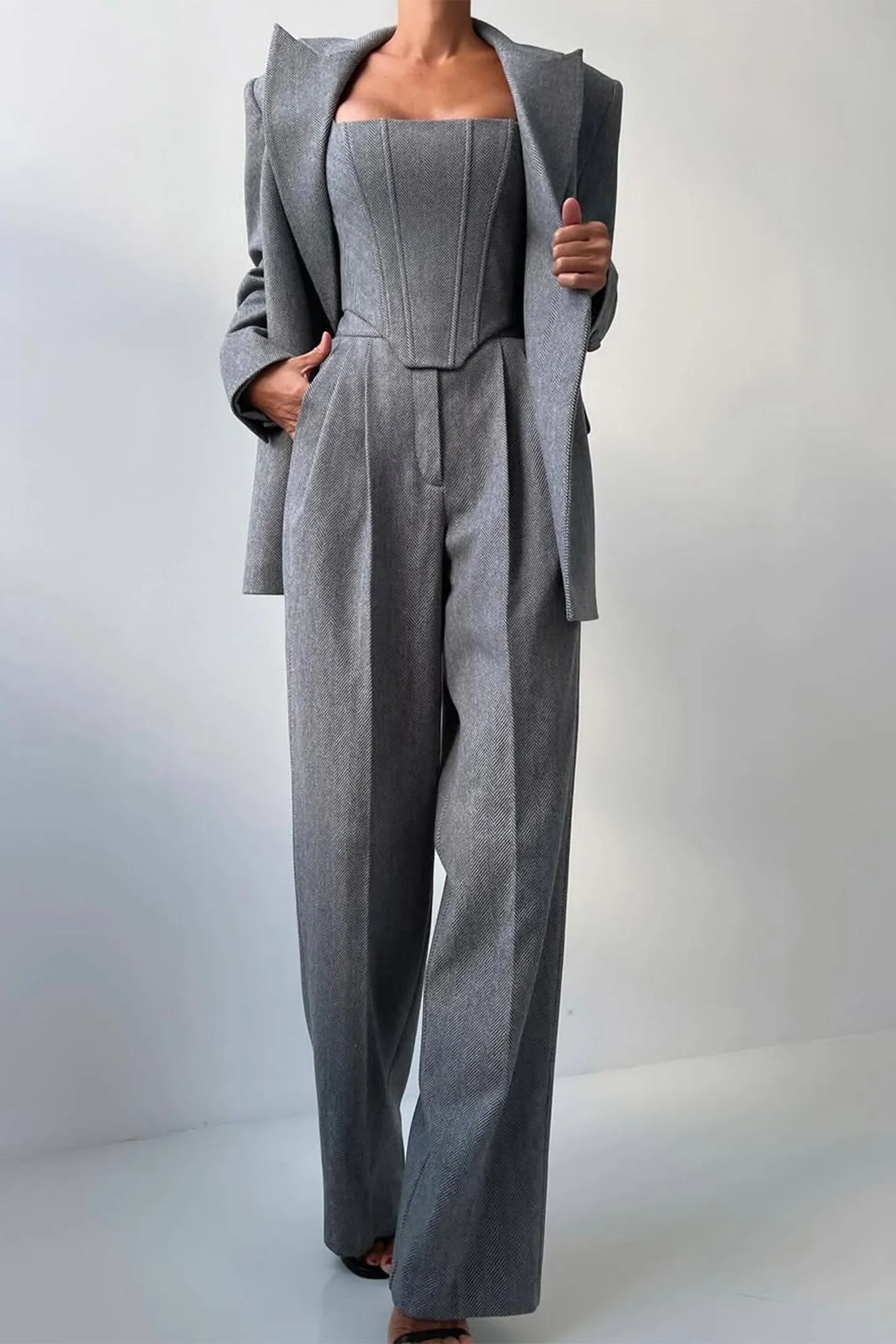 Dolce  Three-Piece Set with Double-Breasted Blazer