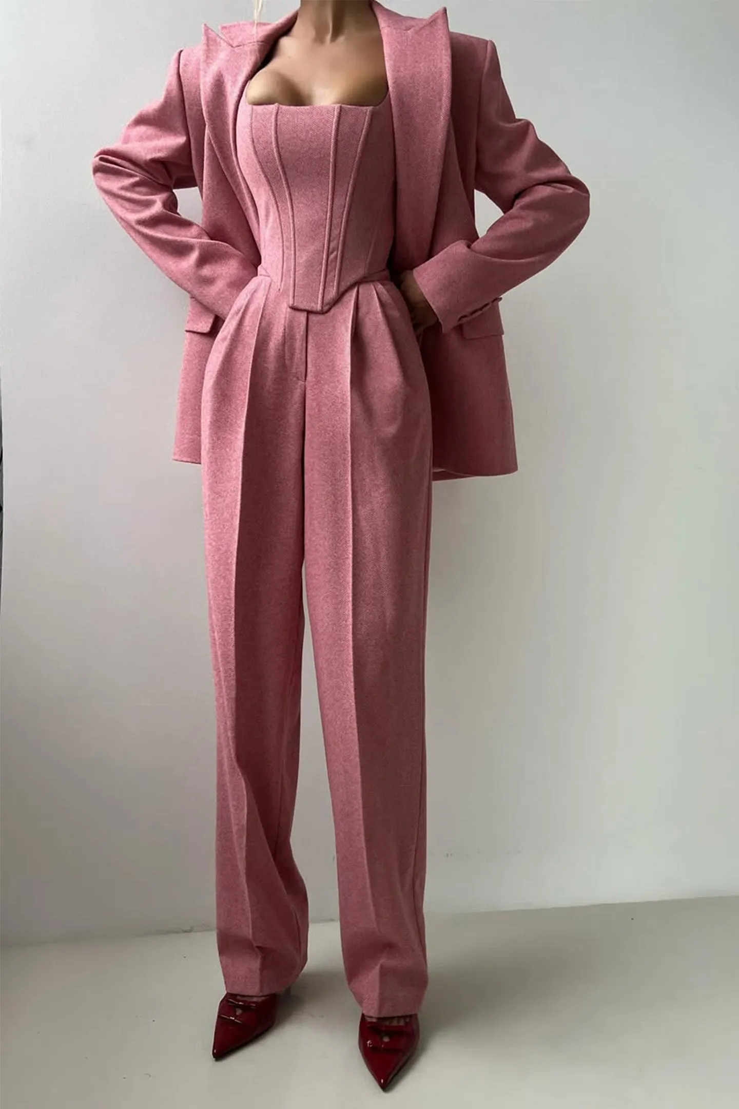 Dolce  Three-Piece Set with Double-Breasted Blazer