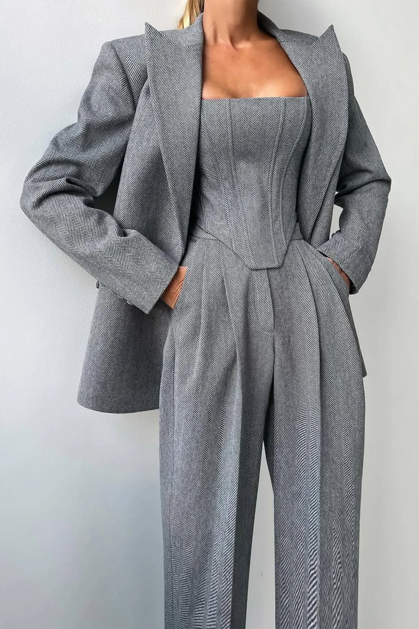 Dolce  Three-Piece Set with Double-Breasted Blazer