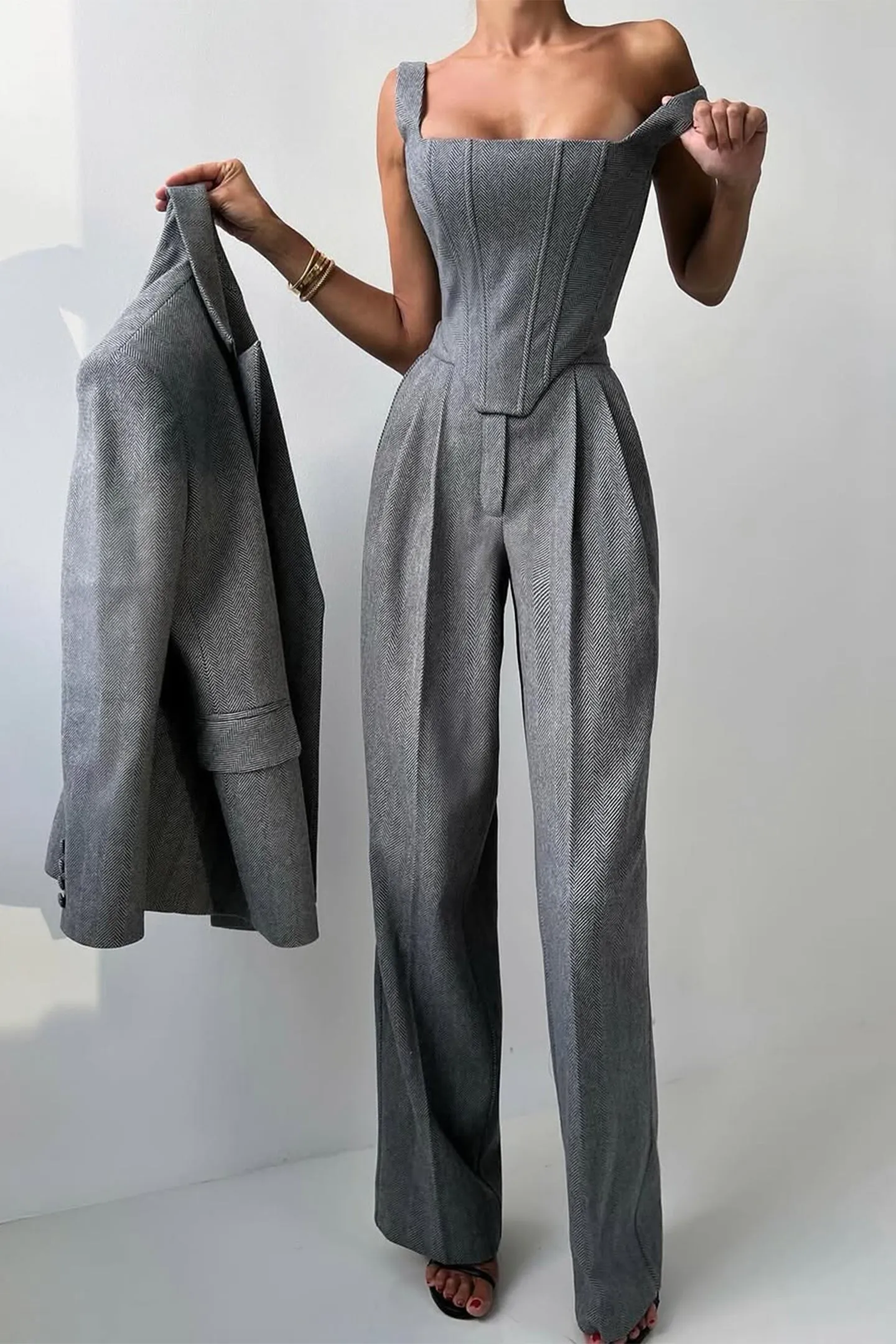 Dolce  Three-Piece Set with Double-Breasted Blazer