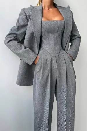 Dolce  Three-Piece Set with Double-Breasted Blazer