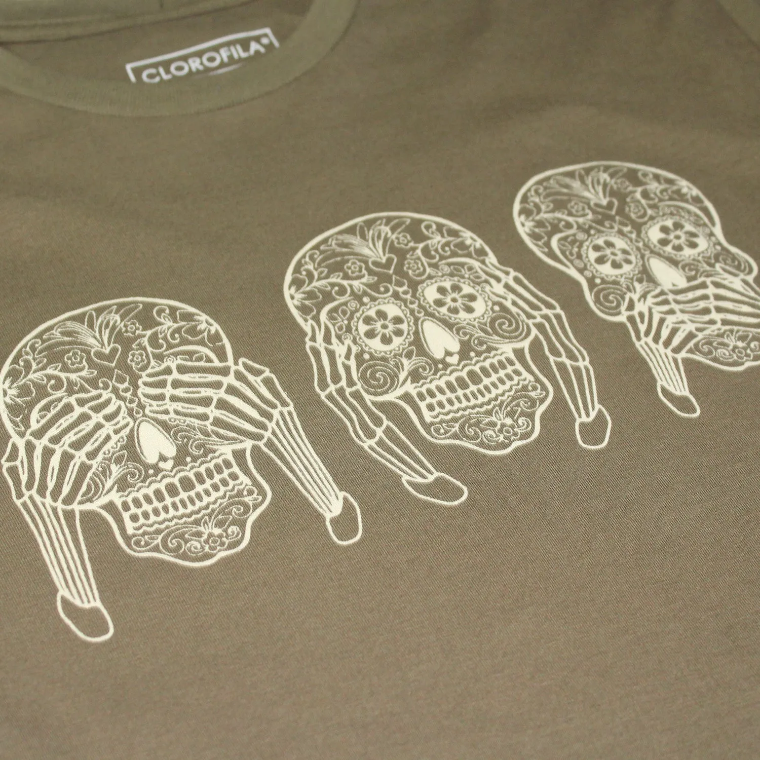 DRY GREEN SMART SKULLS T-SHIRT