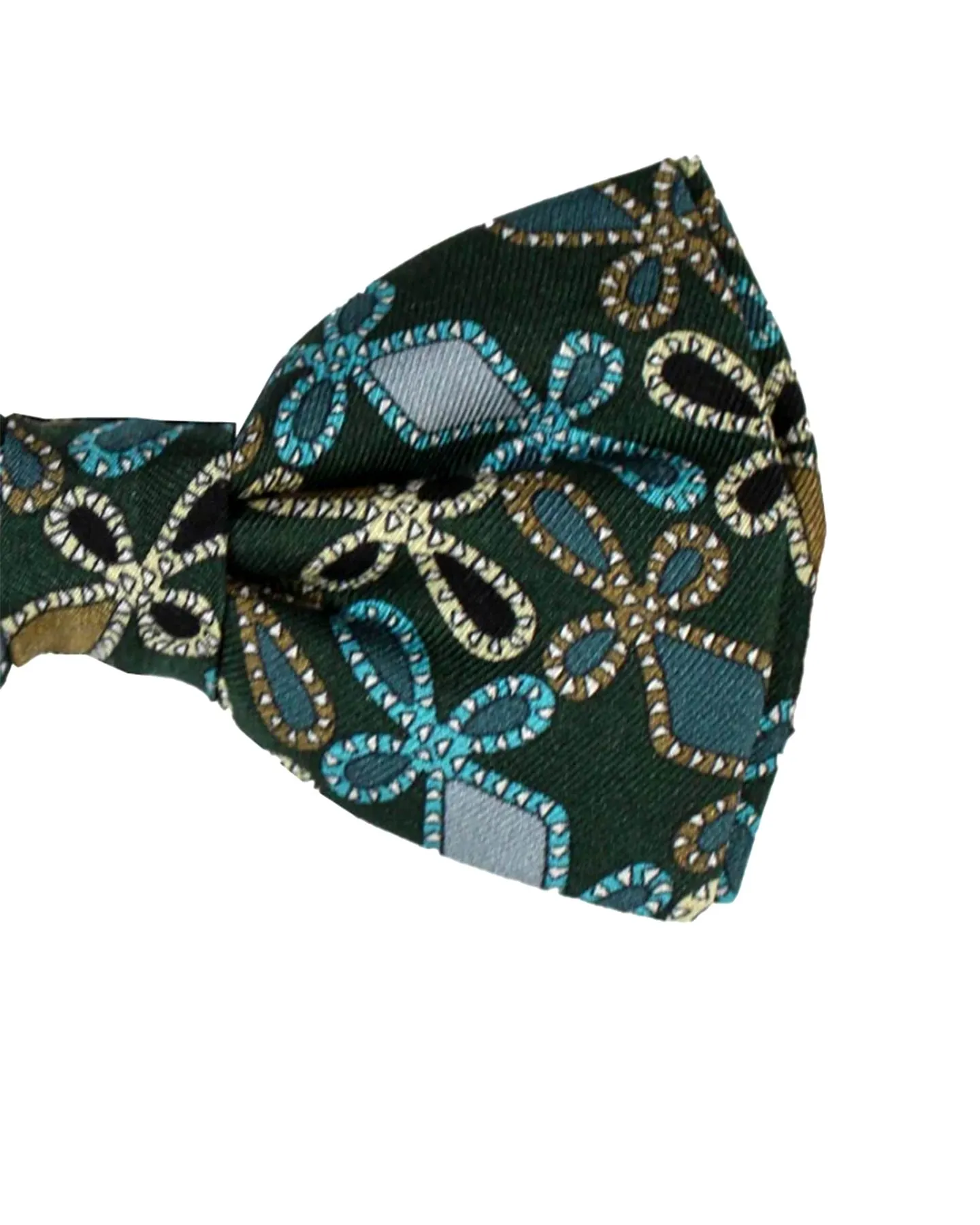 Emilio Pucci Bow Tie Green Design Pre-Tied Designer Bowtie
