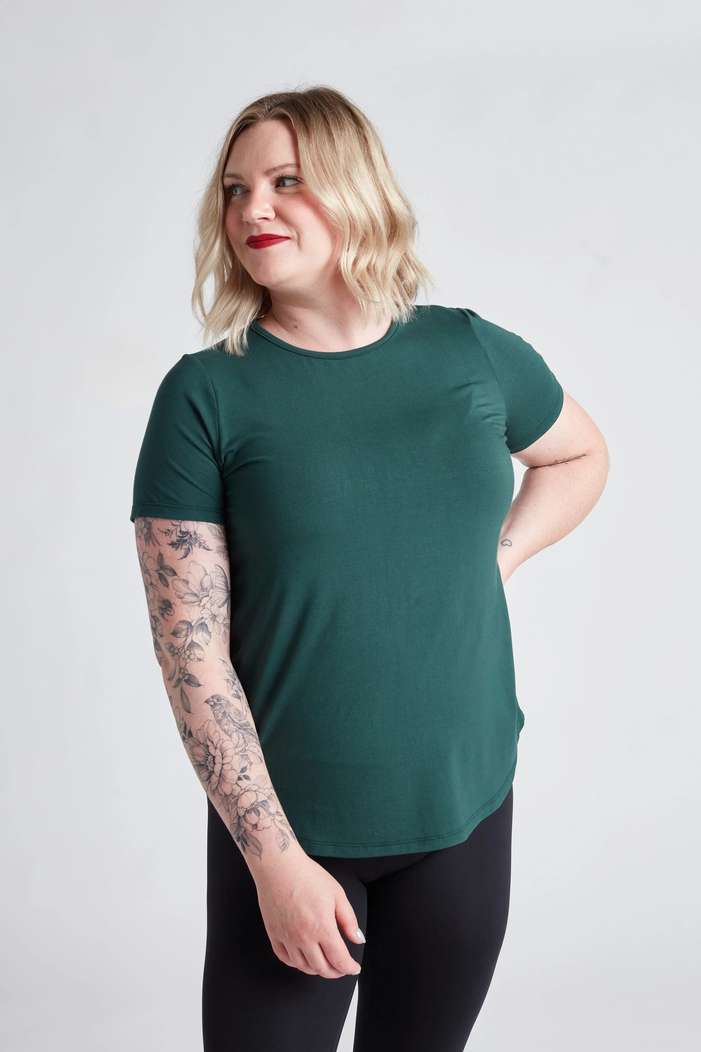 Essential Crew Tee in Fern - XS ONLY