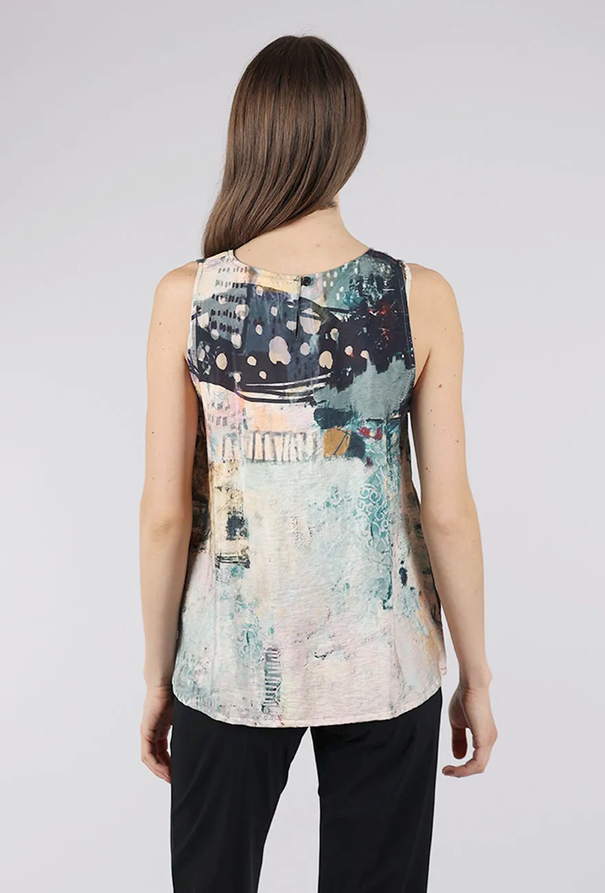 Essential Print Tank, Peach/Jade