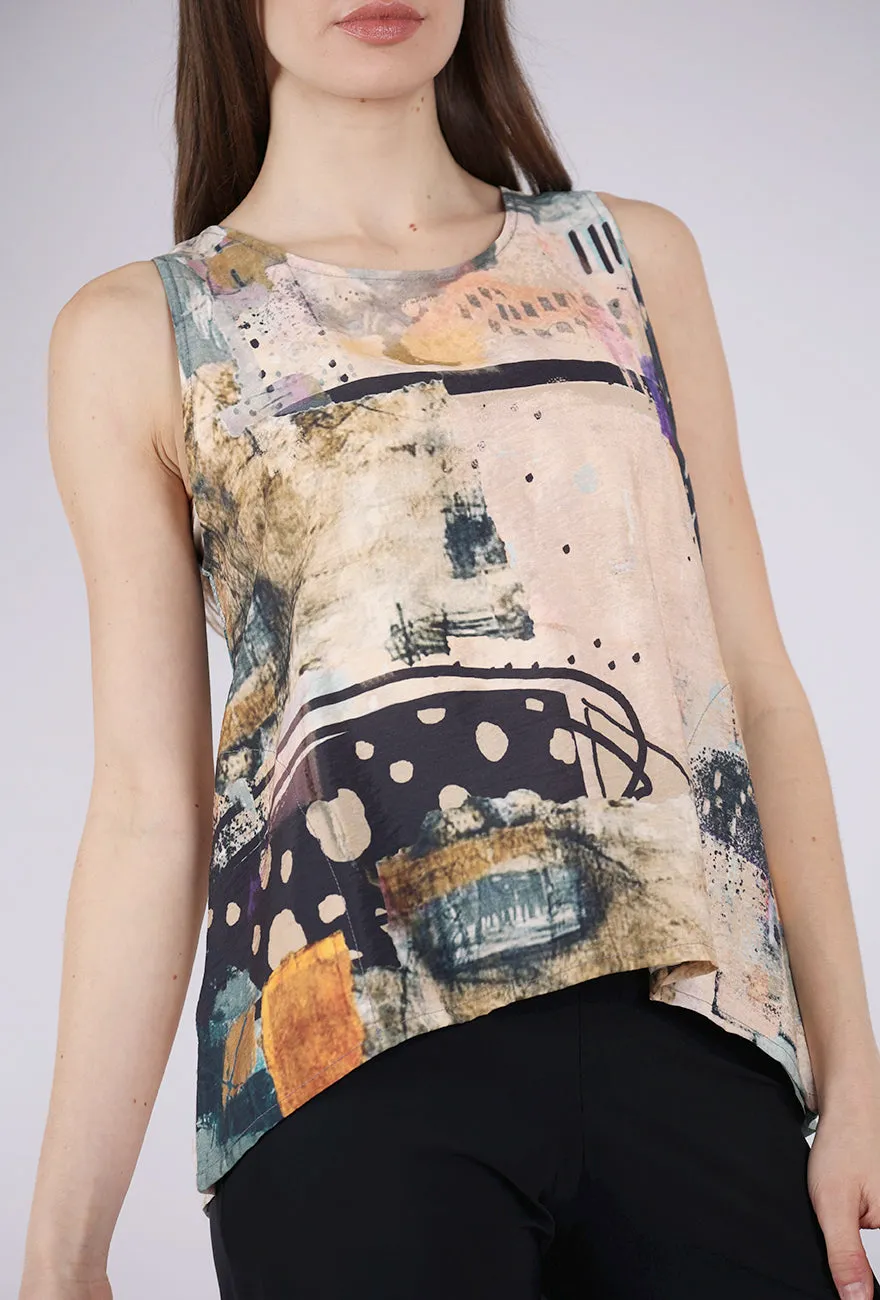 Essential Print Tank, Peach/Jade