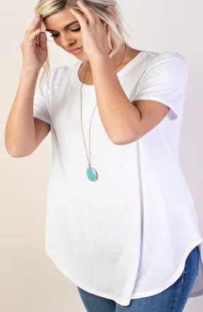 Essential Scoop Tee in White