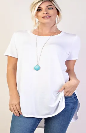 Essential Scoop Tee in White