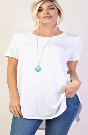 Essential Scoop Tee in White