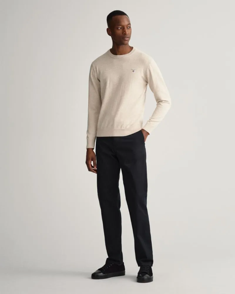 Gant Apparel Mens CLASSIC COTTON  C-NECK 291/LIGHT BEIGE MELANGE